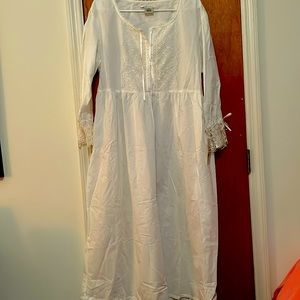Laura Ashley night gown beautiful details, styled with flower shaped buttons.